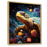 Cosmic Marine Journey - Turtle Living Room Wall Art