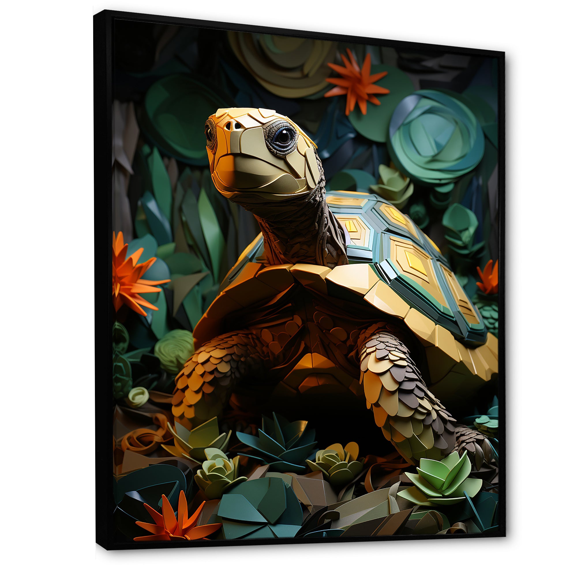 Cubist Reptile - Turtle Canvas Wall Art