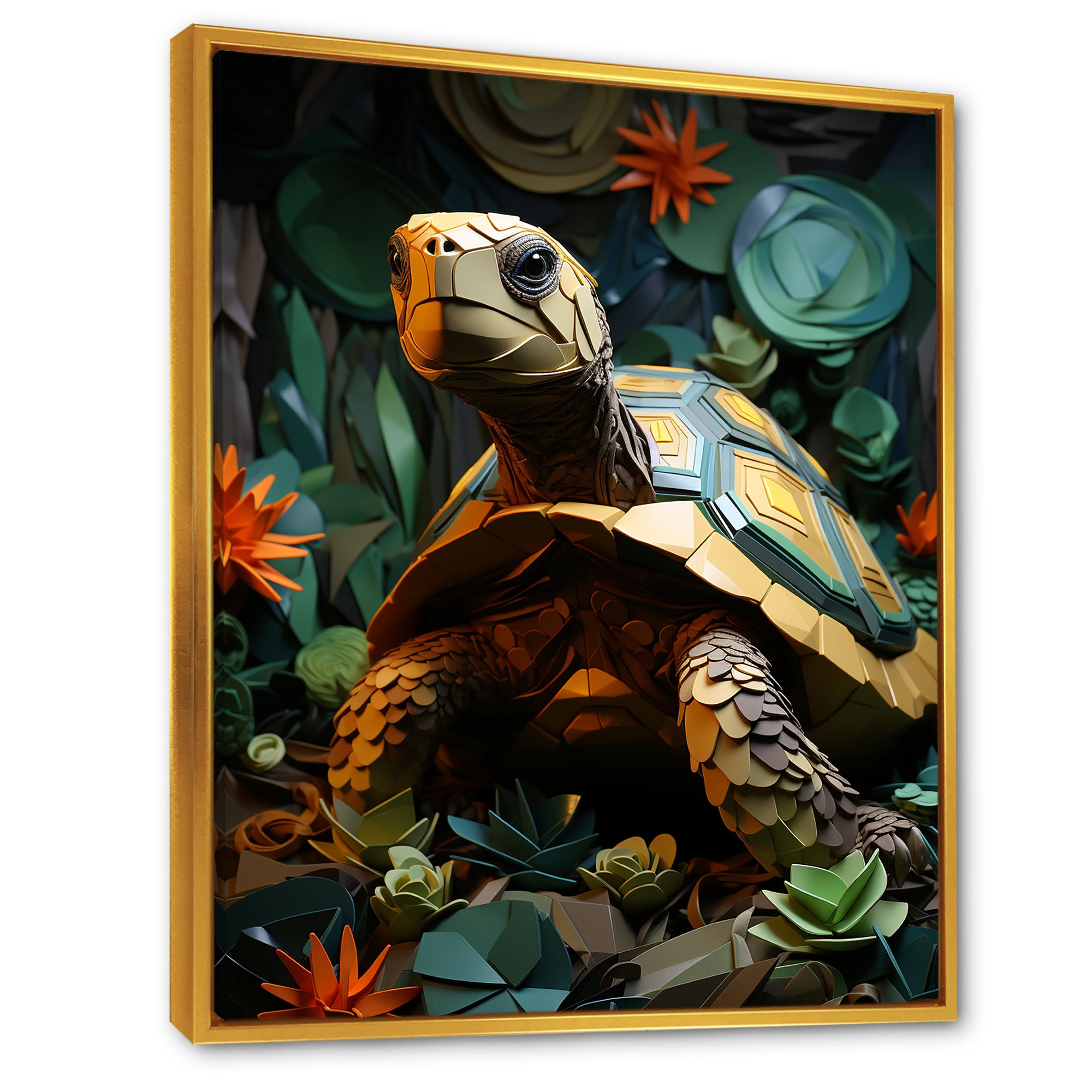Cubist Reptile - Turtle Canvas Wall Art