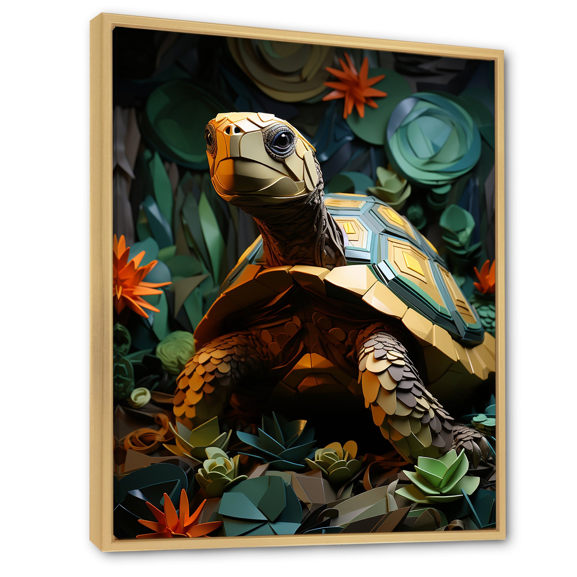 Cubist Reptile - Turtle Canvas Wall Art