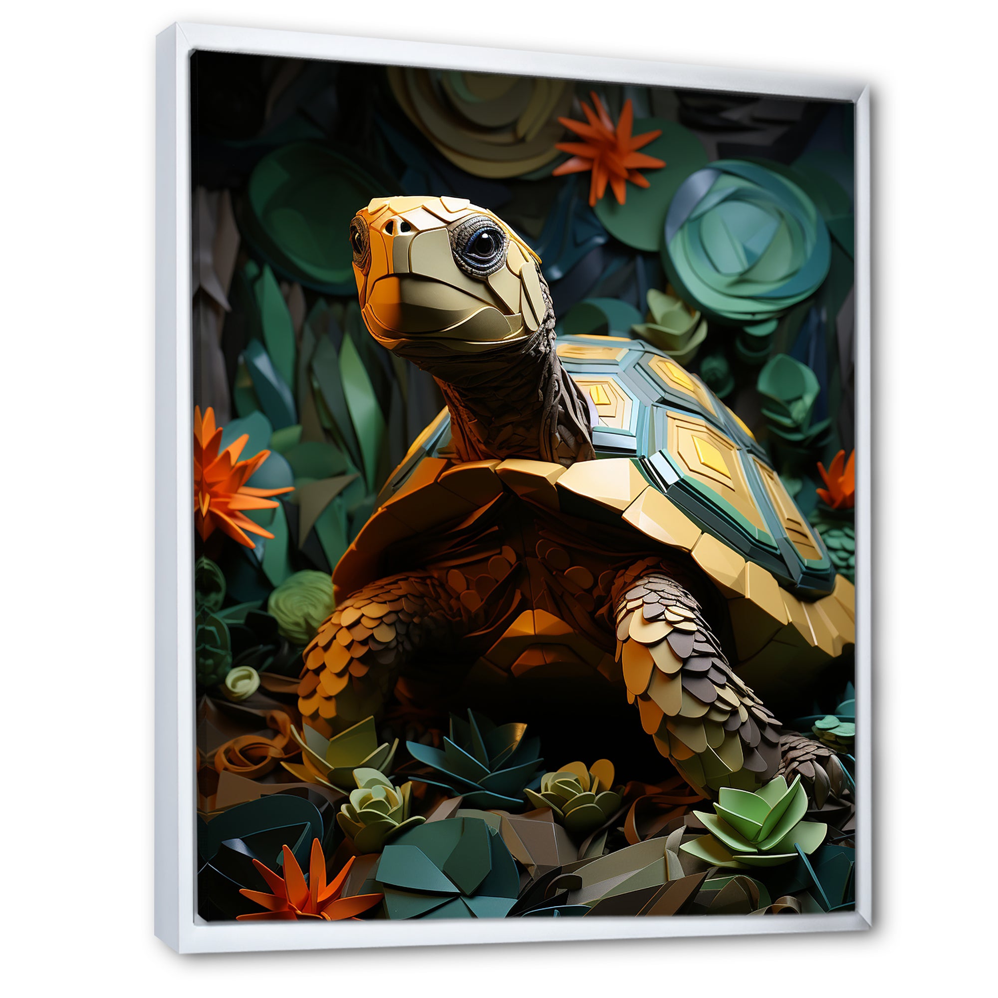 Cubist Reptile - Turtle Canvas Wall Art
