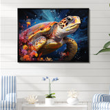 Serene Turtle Underwaters - Blue Turtle Wall Art