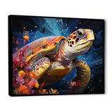 Serene Turtle Underwaters - Blue Turtle Wall Art