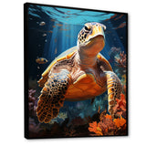 Fantasy Reef - Turtle Large Canvas Wall Art
