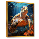 Fantasy Reef - Turtle Large Canvas Wall Art