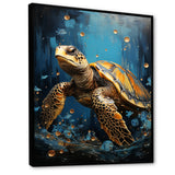 Underwater Golden Shell - Turtle Home Decor Art