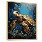 Underwater Golden Shell - Turtle Home Decor Art