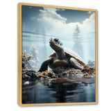 Minimalist Portrayal Of A Turtle - Black Turtle Wall Art