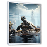 Minimalist Portrayal Of A Turtle - Black Turtle Wall Art