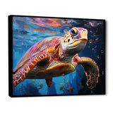 Pastel Sea Turtle - Turtle Large Canvas Wall Art