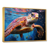 Pastel Sea Turtle - Turtle Large Canvas Wall Art