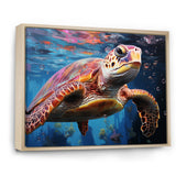Pastel Sea Turtle - Turtle Large Canvas Wall Art