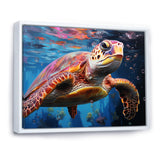 Pastel Sea Turtle - Turtle Large Canvas Wall Art