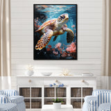Playful Sea Turtle - Turtle Home Decor Art