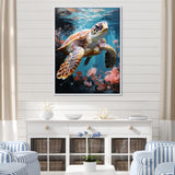 Playful Sea Turtle - Turtle Home Decor Art