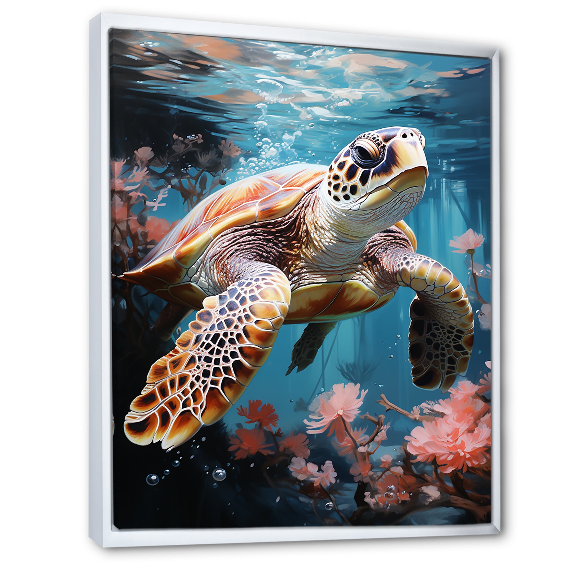 Playful Sea Turtle - Turtle Home Decor Art