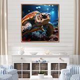 Realistic Portrayal Of A Turtle - Turtle Canvas Wall Art