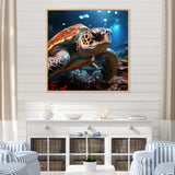Realistic Portrayal Of A Turtle - Turtle Canvas Wall Art