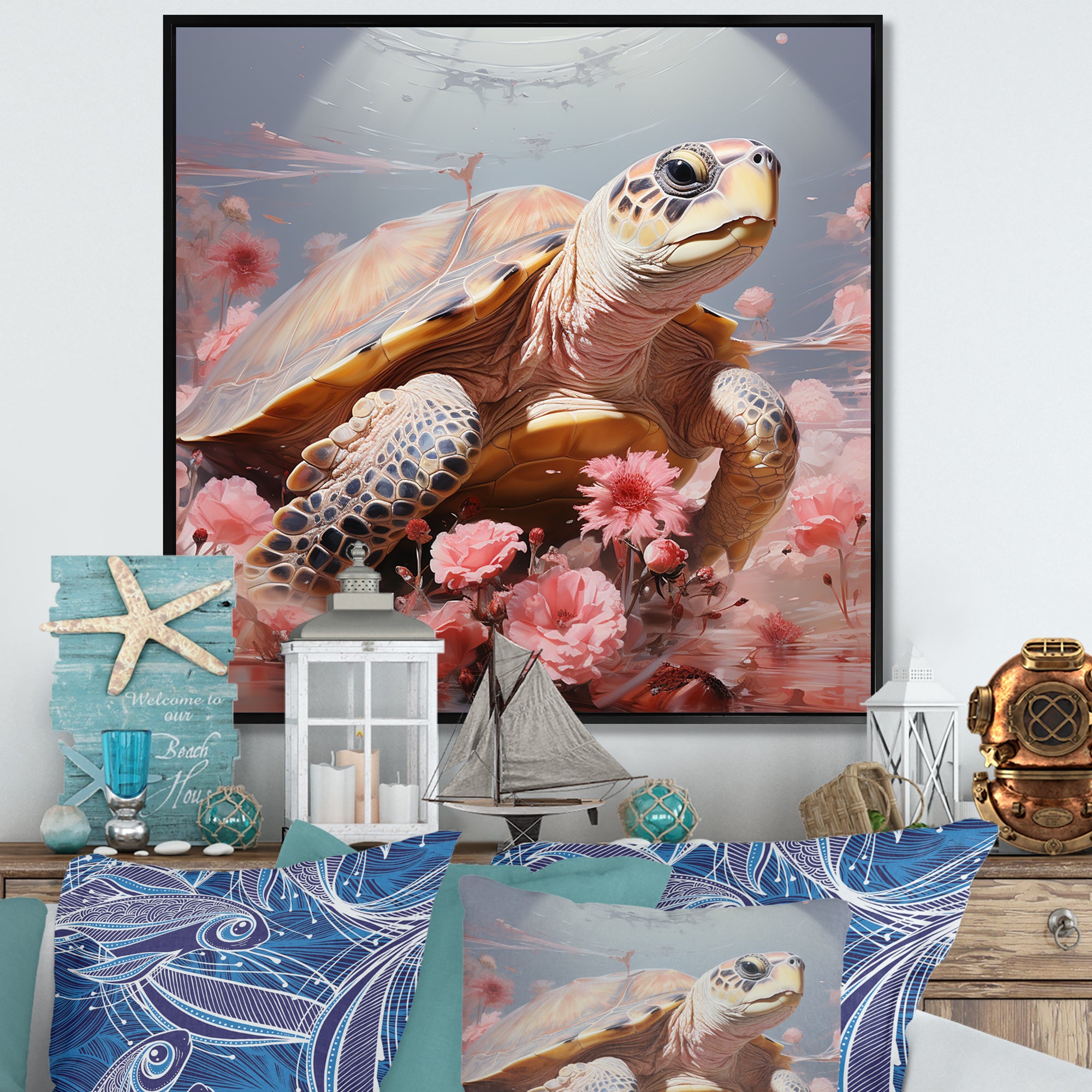 Romanticism Turtle - Turtle Wall Art Prints
