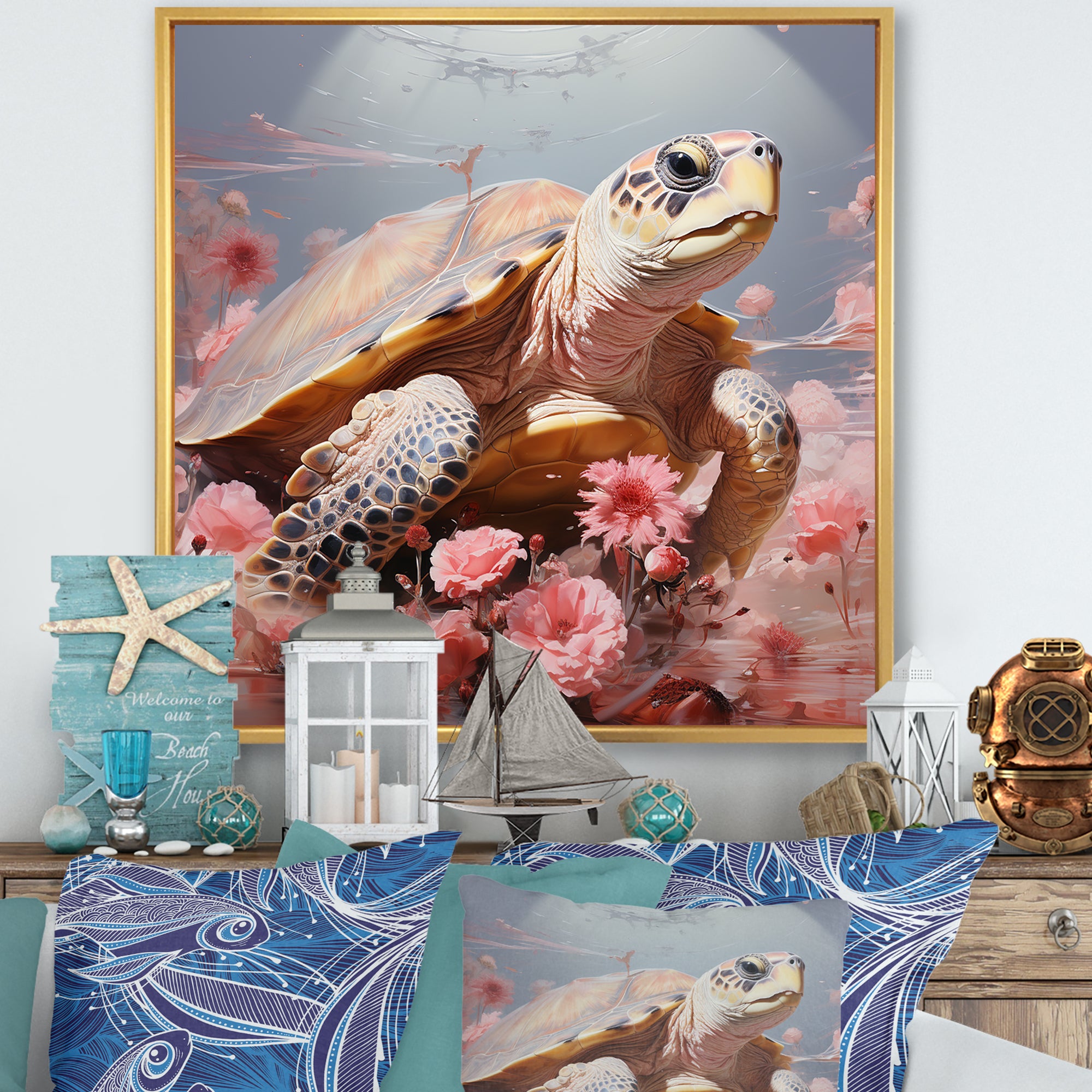 Romanticism Turtle - Turtle Wall Art Prints