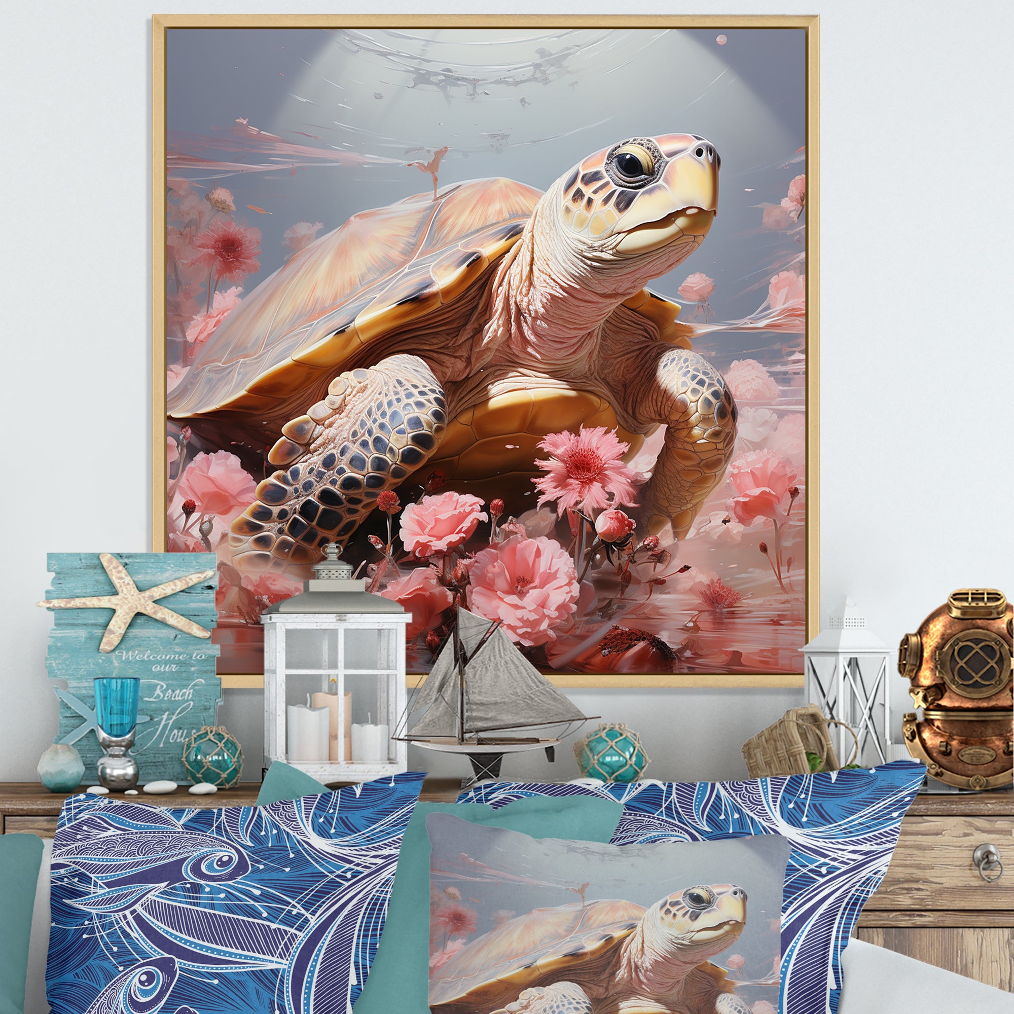 Romanticism Turtle - Turtle Wall Art Prints