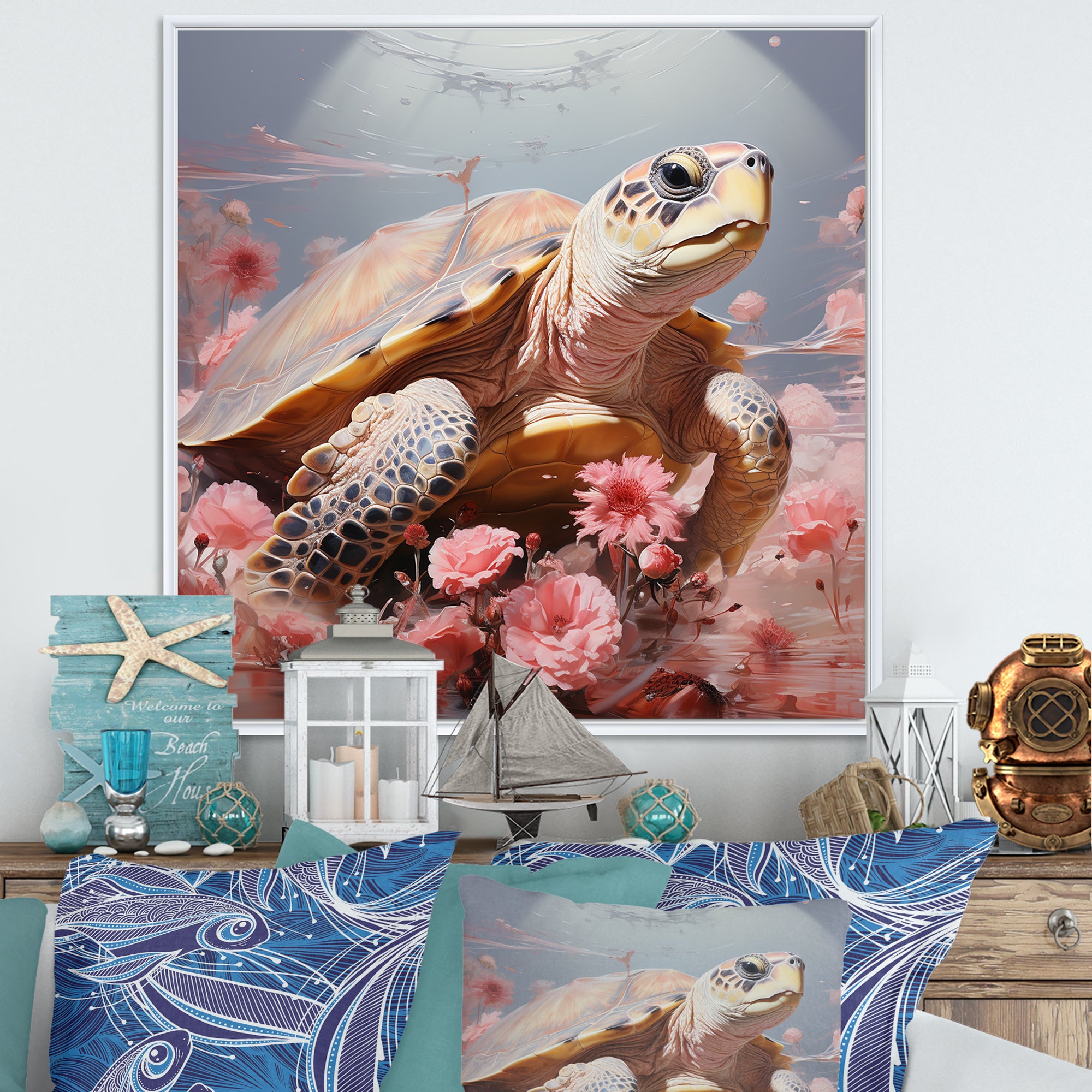 Romanticism Turtle - Turtle Wall Art Prints
