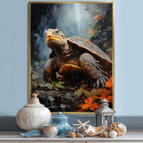 Surrealism Turtle In The Jungle - Turtle Framed Canvas Art