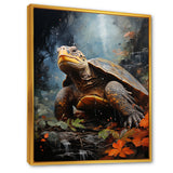 Surrealism Turtle In The Jungle - Turtle Framed Canvas Art