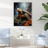 Surrealism Turtle In The Jungle - Turtle Framed Canvas Art