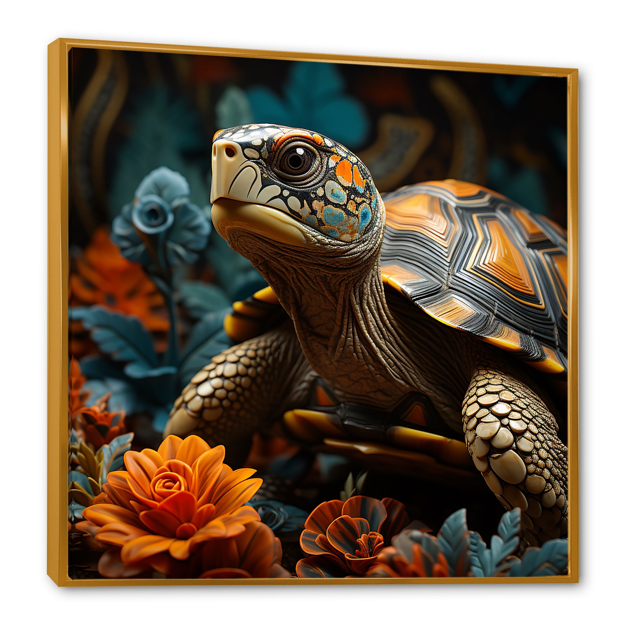 Symbolic Wisdom - Turtle Large Canvas Wall Art