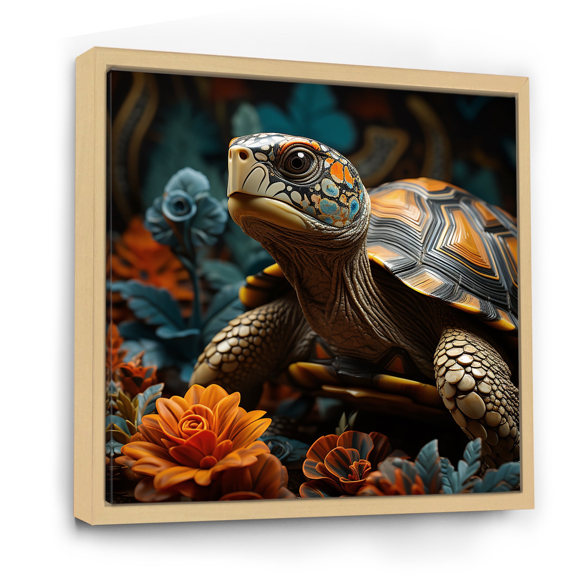Symbolic Wisdom - Turtle Large Canvas Wall Art