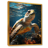 Whimsical Of A Turtle As An Ocean Explorer - Turtle Wall Decor