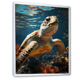 Whimsical Of A Turtle As An Ocean Explorer - Turtle Wall Decor