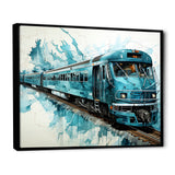 Blue and white Train Railway - Train Canvas Wall Art