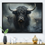 minimalism black Yaks snapshot - Yaks Framed Canvas Art