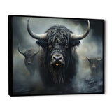 minimalism black Yaks snapshot - Yaks Framed Canvas Art