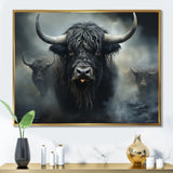 minimalism black Yaks snapshot - Yaks Framed Canvas Art
