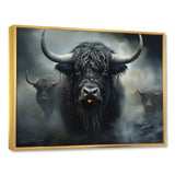 minimalism black Yaks snapshot - Yaks Framed Canvas Art