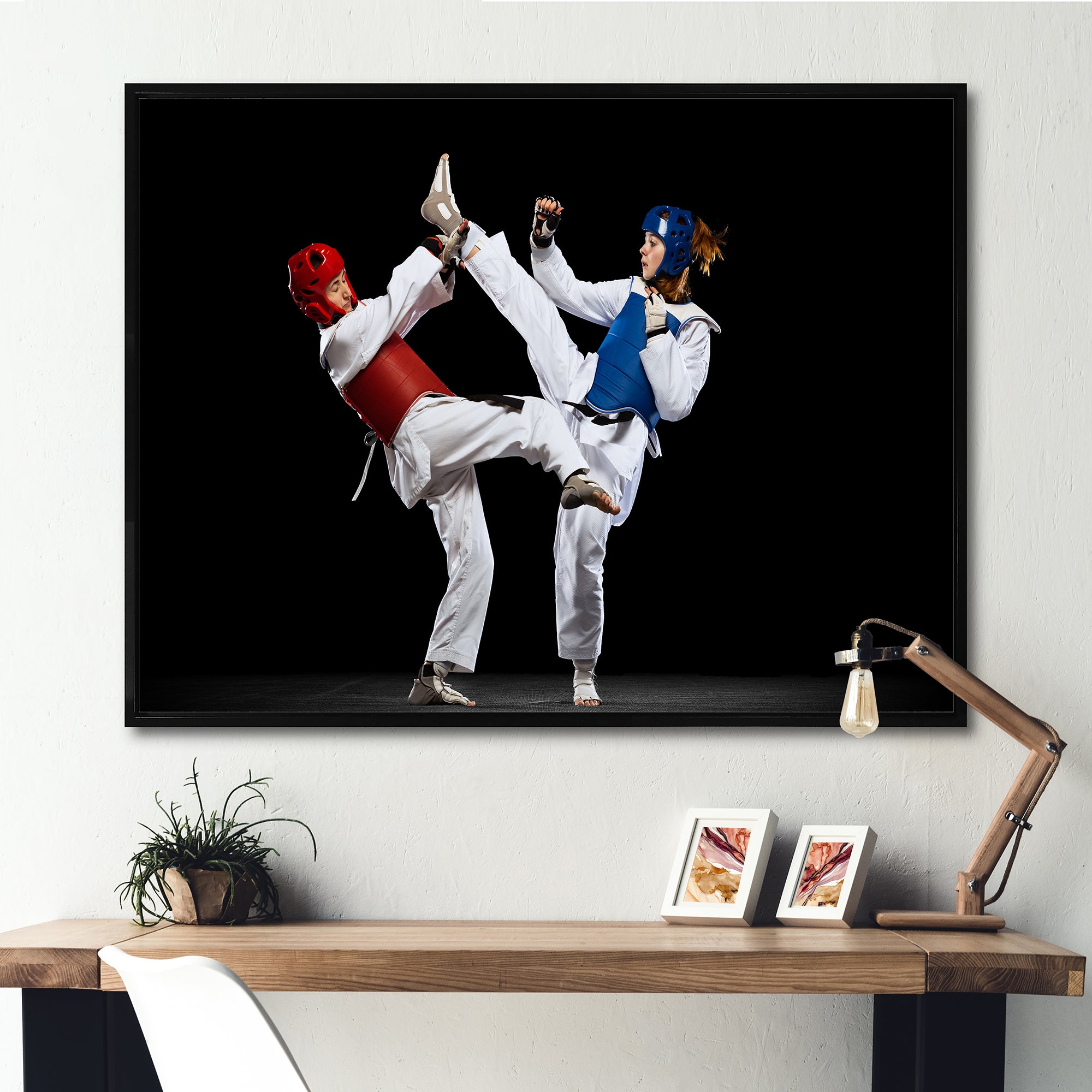 Fight Of Taekwondo Photo - Martial Arts Canvas Wall Art