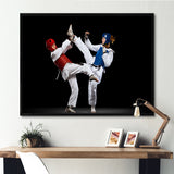 Fight Of Taekwondo Photo - Martial Arts Canvas Wall Art