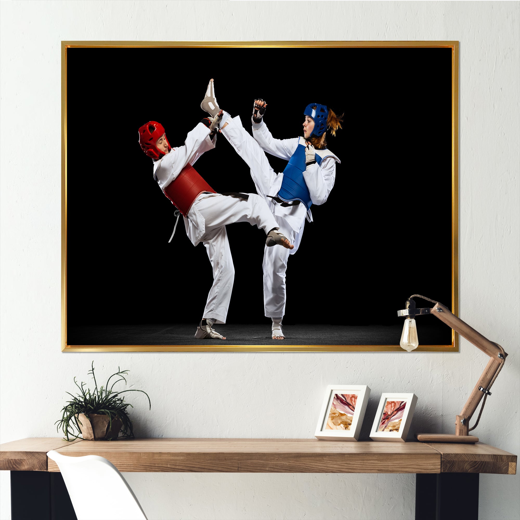 Fight Of Taekwondo Photo - Martial Arts Canvas Wall Art