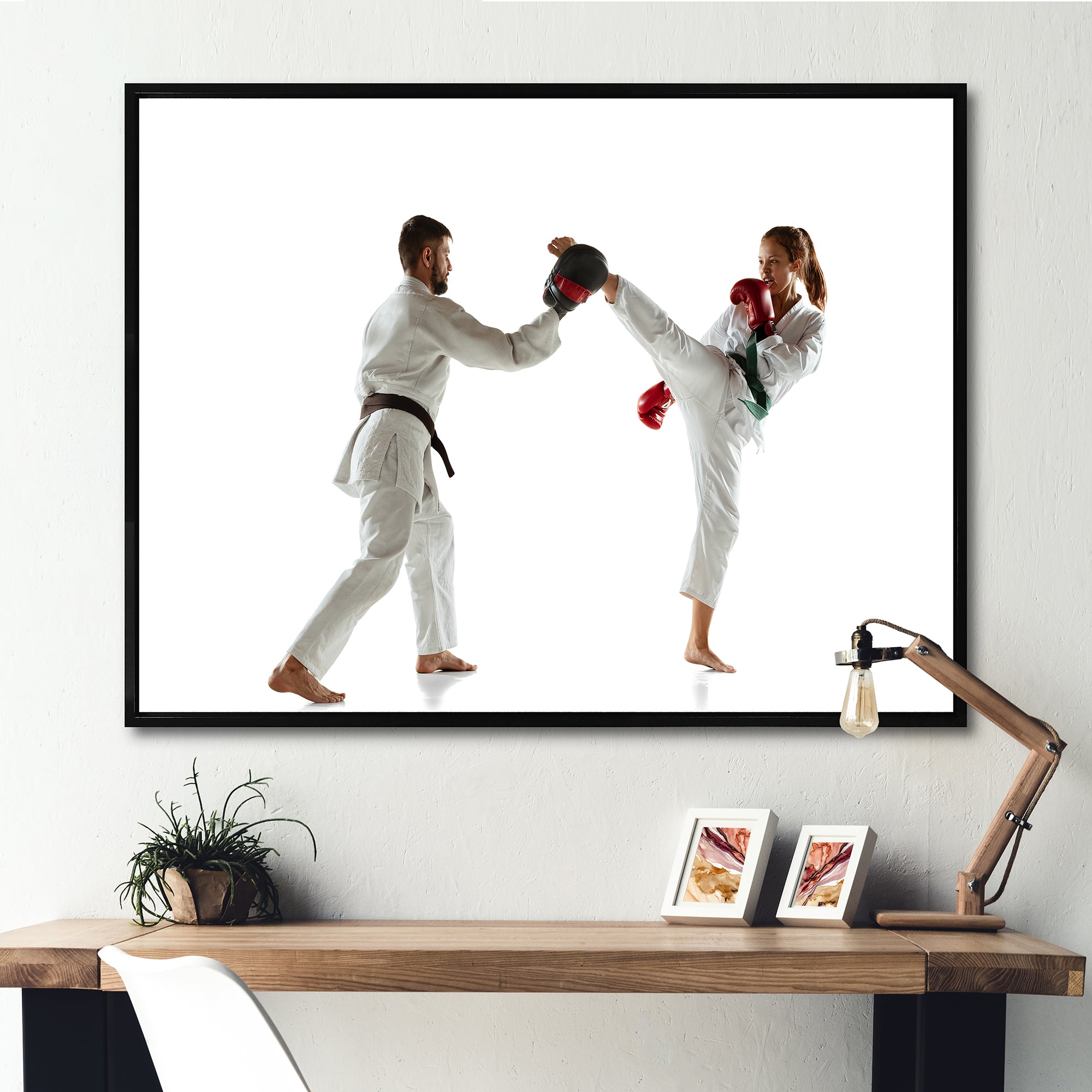 Practicing Combat In Martial Art - Martial Arts Canvas Wall Art