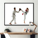 Practicing Combat In Martial Art - Martial Arts Canvas Wall Art