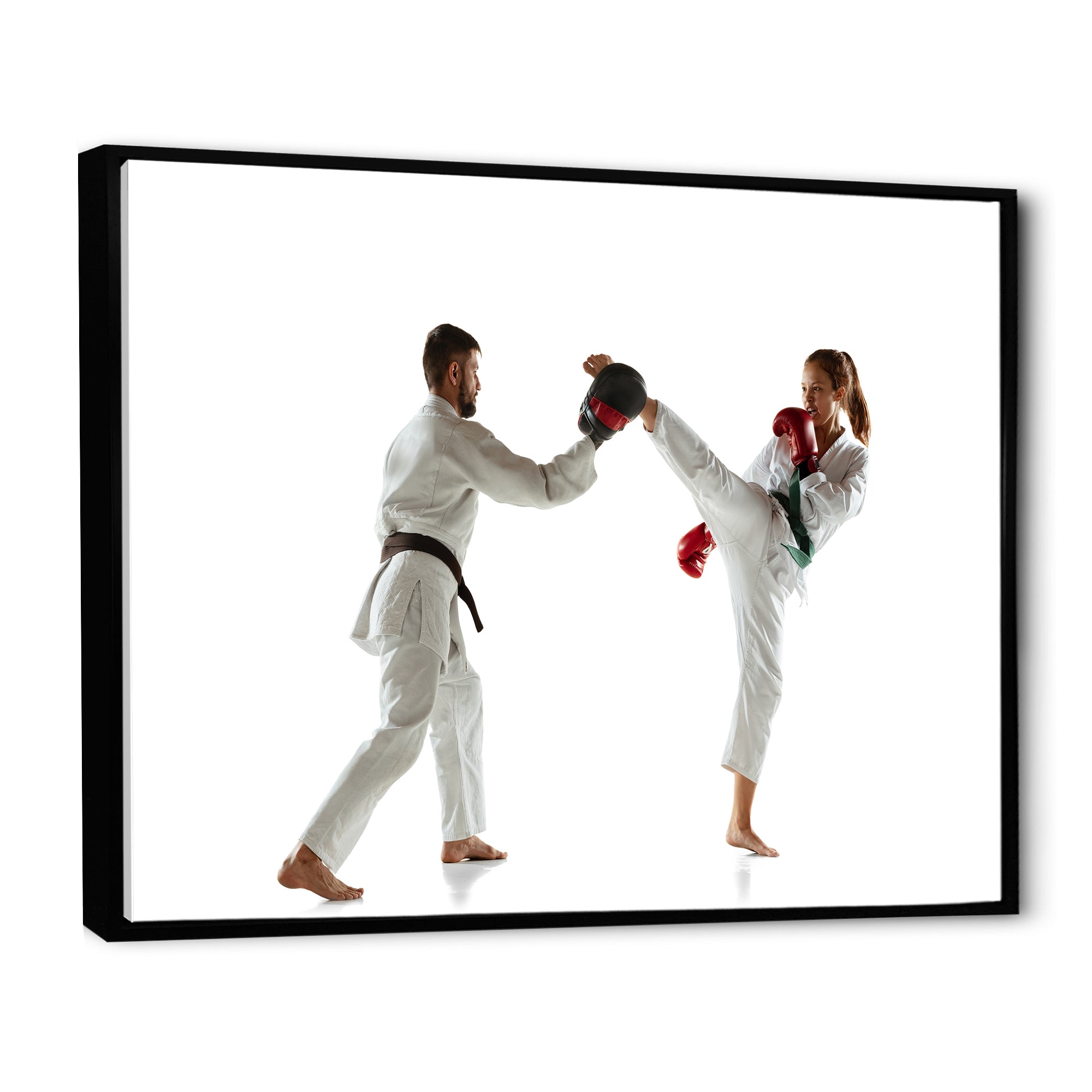 Practicing Combat In Martial Art - Martial Arts Canvas Wall Art