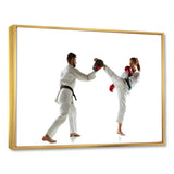 Practicing Combat In Martial Art - Martial Arts Canvas Wall Art