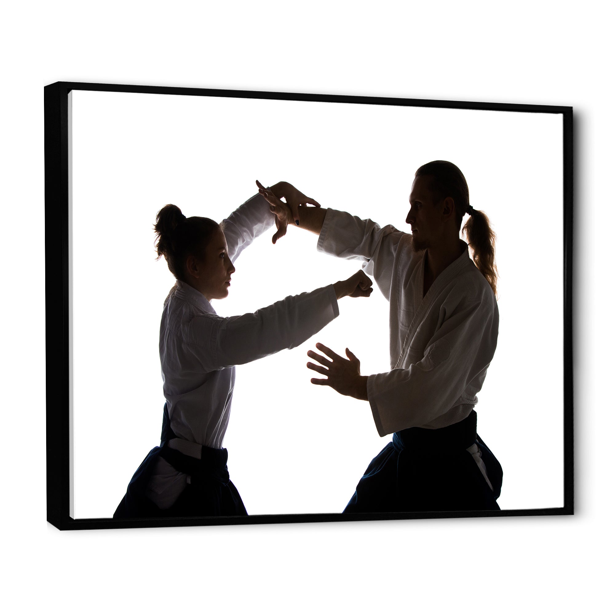 Woman Martial Arts Fight Training Studio - Martial Arts Canvas Wall Art