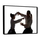 Woman Martial Arts Fight Training Studio - Martial Arts Canvas Wall Art