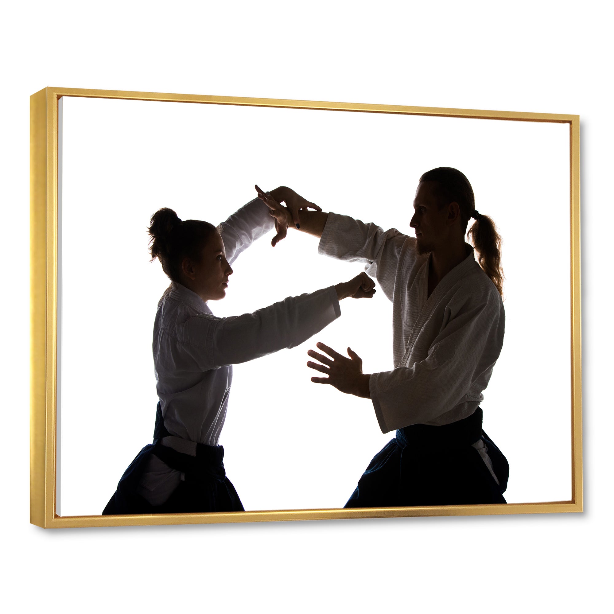 Woman Martial Arts Fight Training Studio - Martial Arts Canvas Wall Art