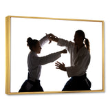 Woman Martial Arts Fight Training Studio - Martial Arts Canvas Wall Art