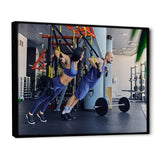Athletic Couple Robes Gym Training - Aerobic & Bodybuilding Canvas Wall Art